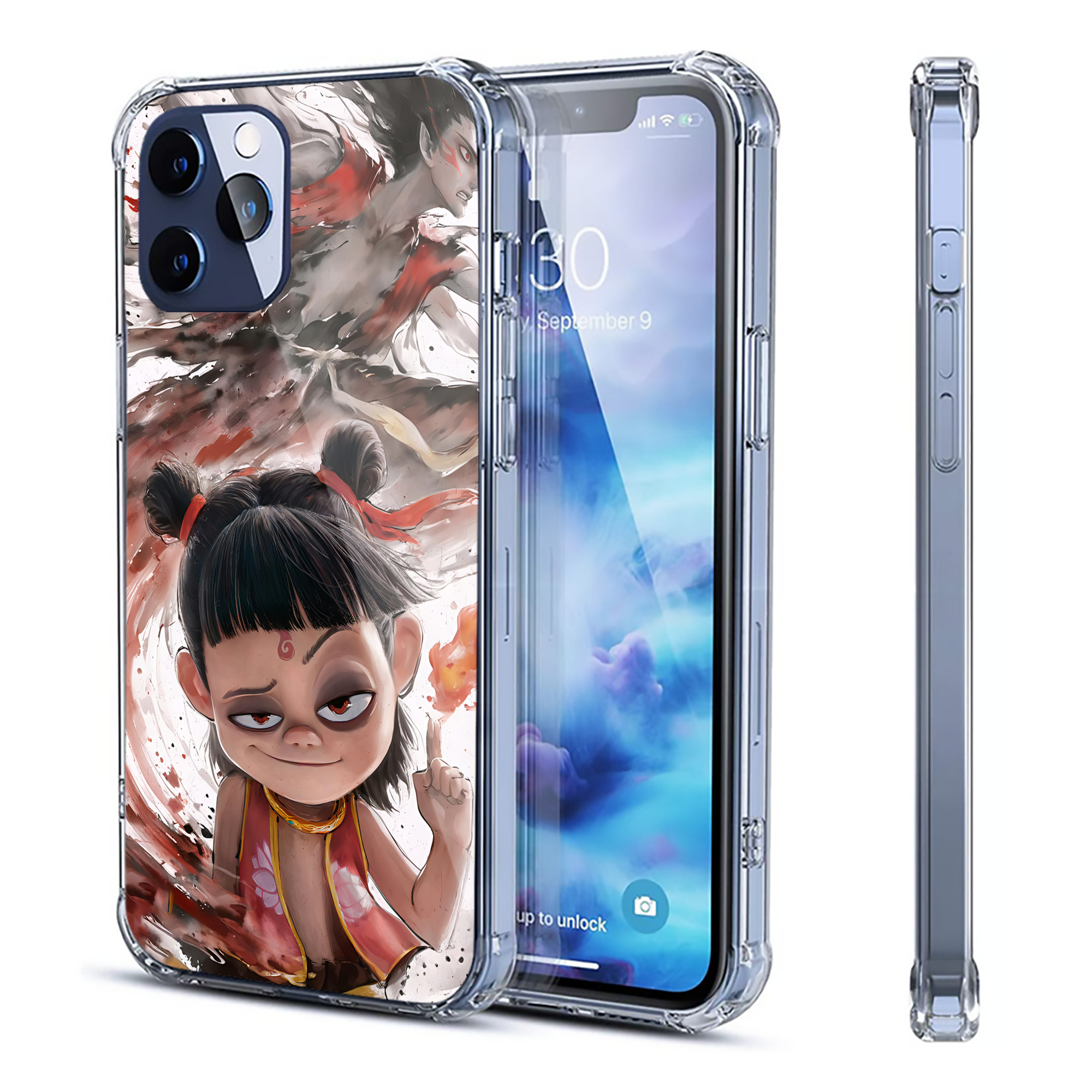 （画像用） Ne Zha 2 ナタ 魔童の大暴れ 【iPhone 12シリーズ対応】透明スマホケース（クリアソフトケース）